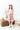 Tangerine Leaves 3/4 Sleeve Ruffle Twirl Dress