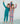 Turbo Teal Full-Zip Ruffle Active Jacket