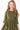 Olive 3/4 Sleeve Pocket Twirl Dress