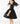 Black 3/4 Sleeve Pocket Twirl Dress