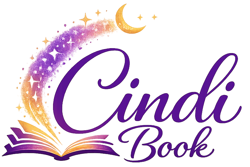 Logo for 'Cindi Book' with a colorful design on a white background