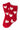 Red/Coconut Heart Cozy Socks