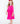 Hot Pink 3/4 Sleeve Pocket Twirl Dress