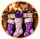 Purple Christmas stockings