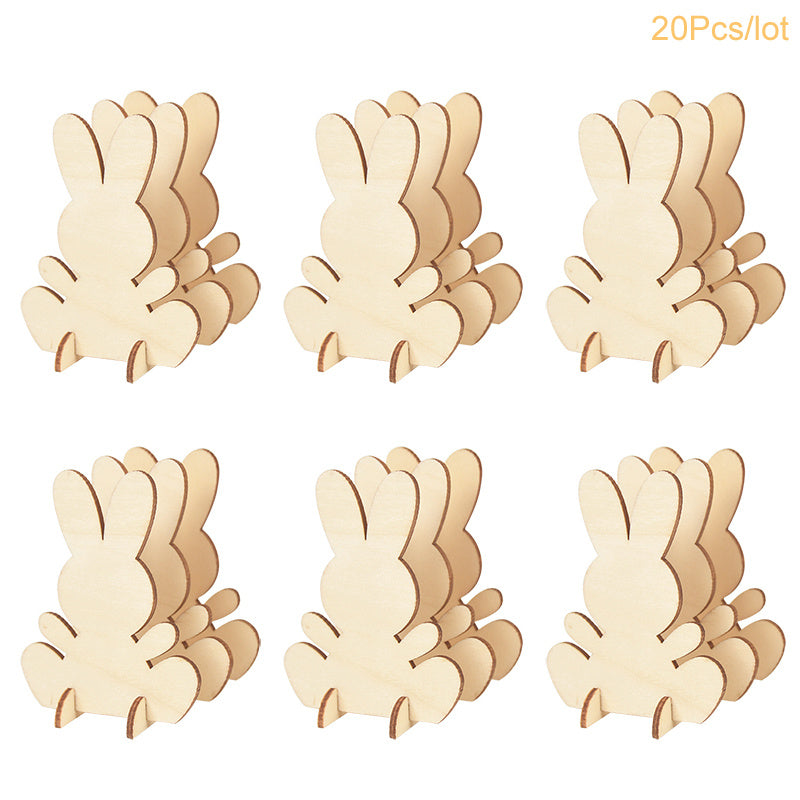 Laser Engraving Laser Wood Chip Rabbit 3D Stereoscopic Ornament - Cindi Book