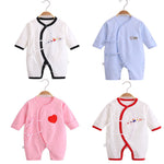 Baby's Cotton Long-sleeved Lace-up Butterfly Jumpsuit - Cindi Book