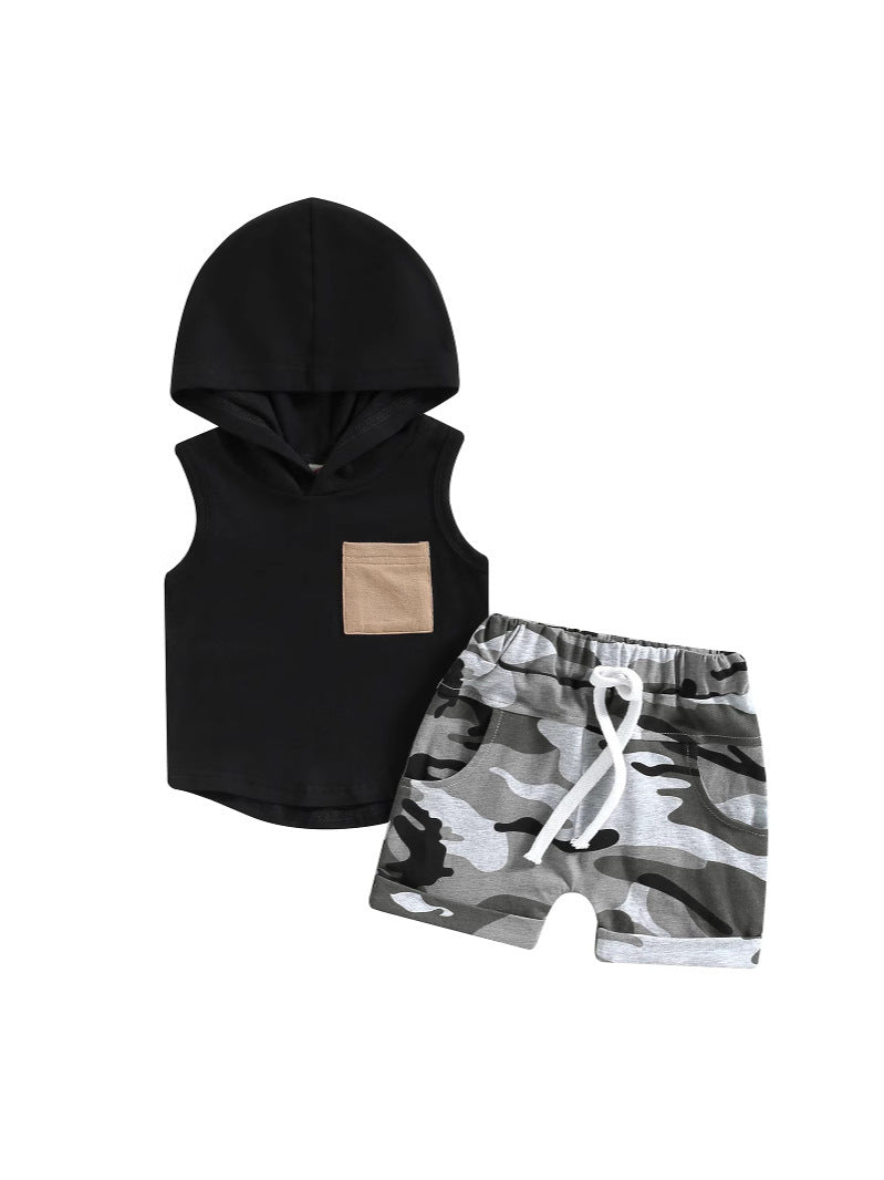 Boys' Hooded Vest T-shirt Suit - Cindi Book