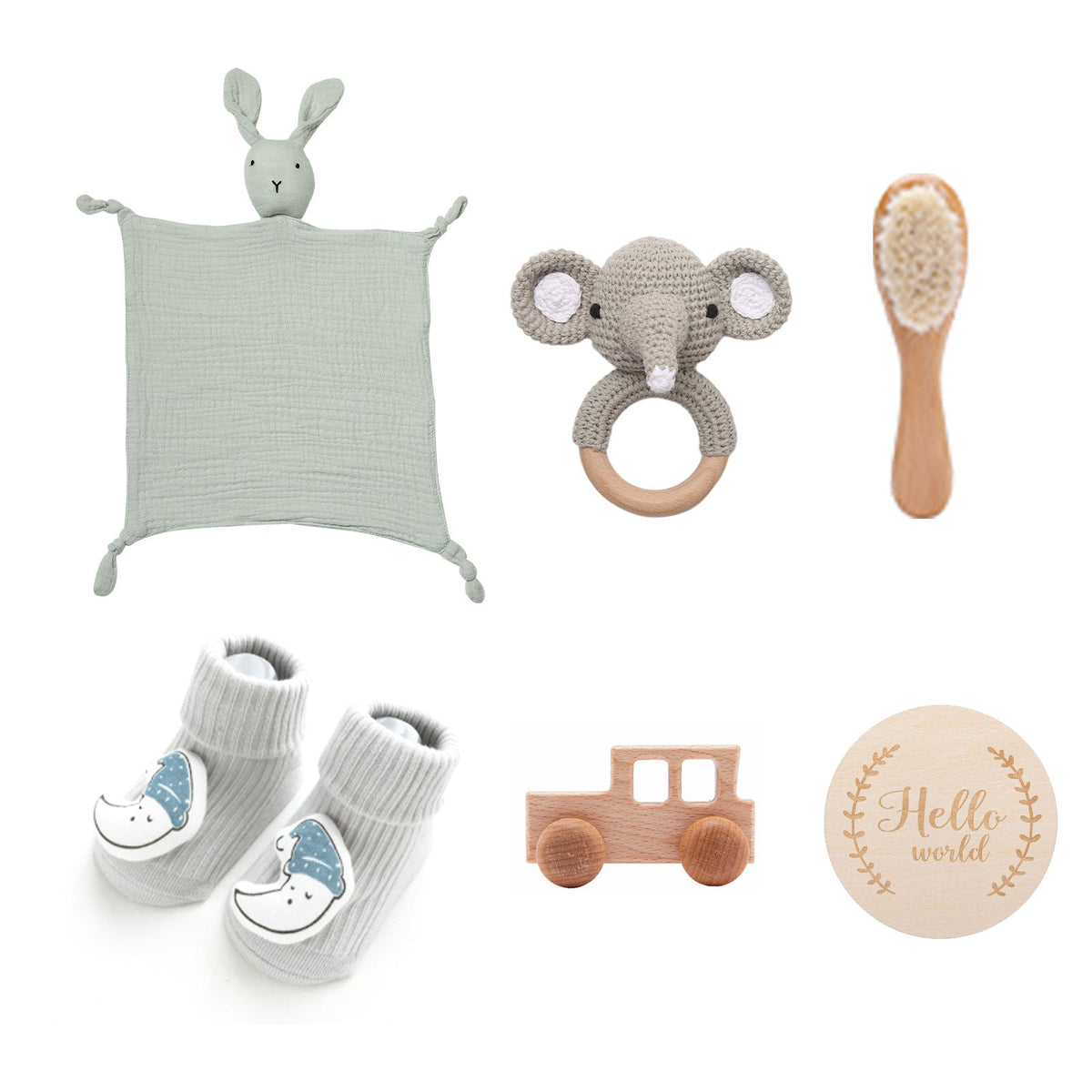 Infant Comfort Rattle Rabbit Bath Towel Gift Set - Cindi Book