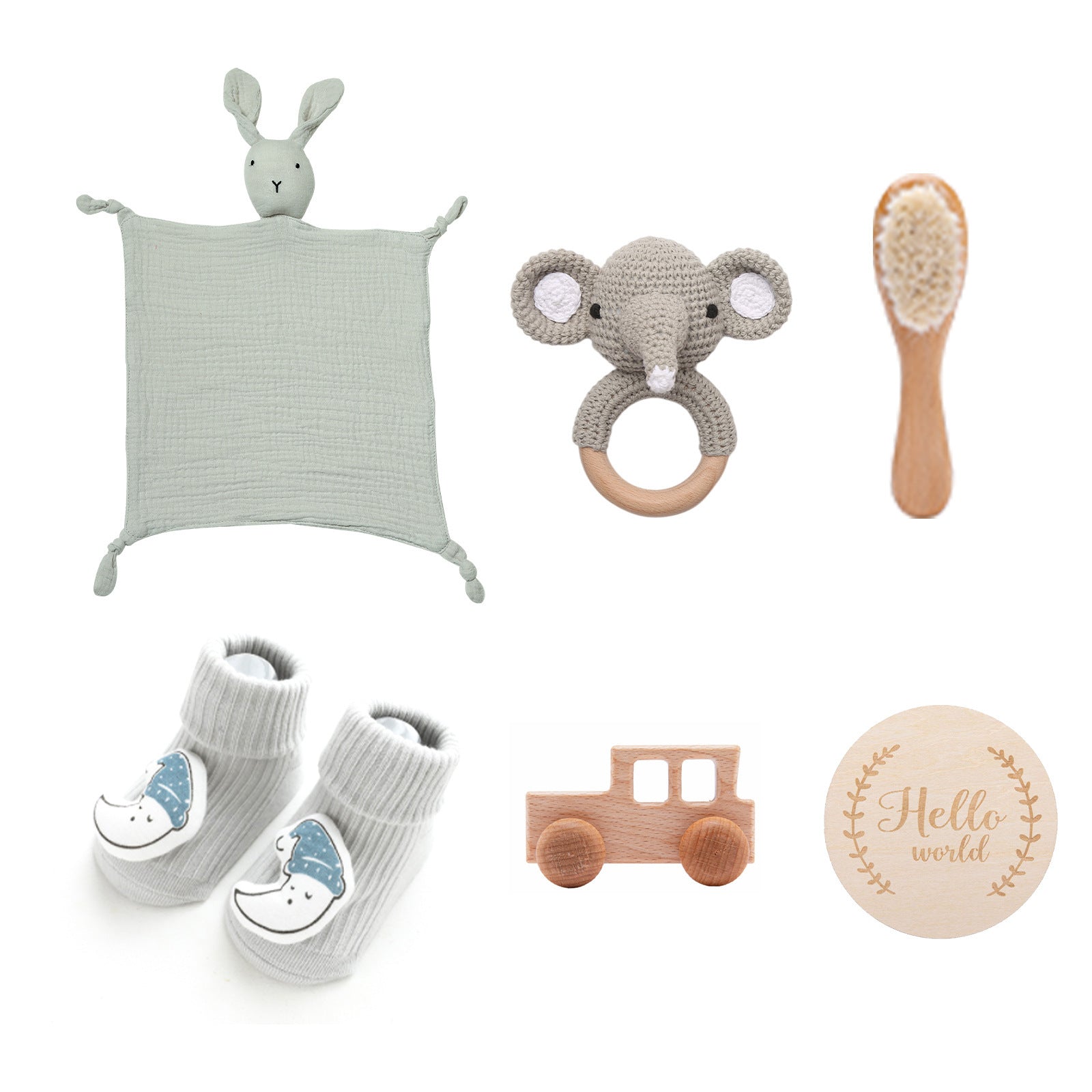 Infant Comfort Rattle Rabbit Bath Towel Gift Set - Cindi Book