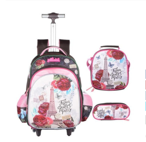 Three-piece Trolley Bag For Primary School Students - Cindi Book