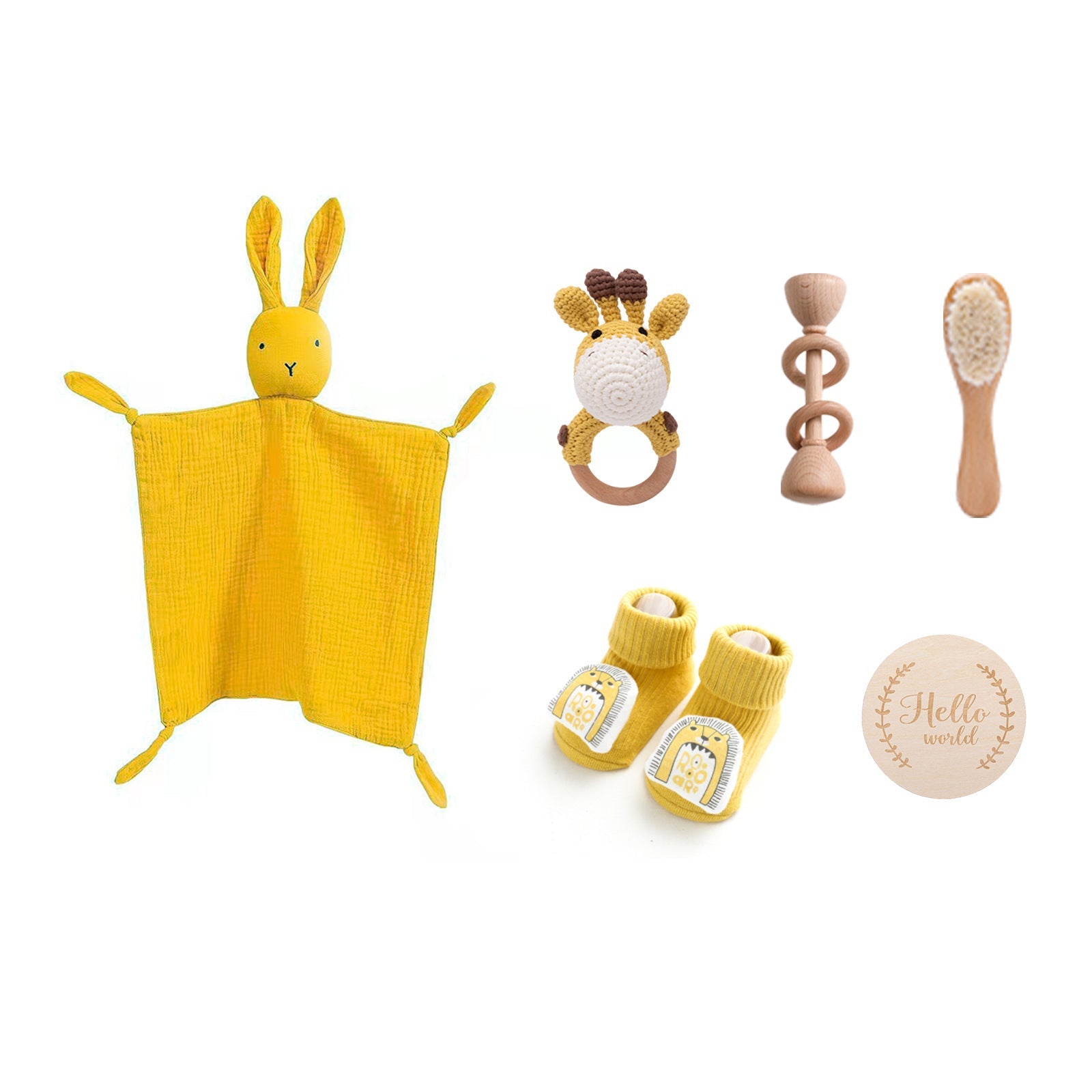 Infant Comfort Rattle Rabbit Bath Towel Gift Set - Cindi Book
