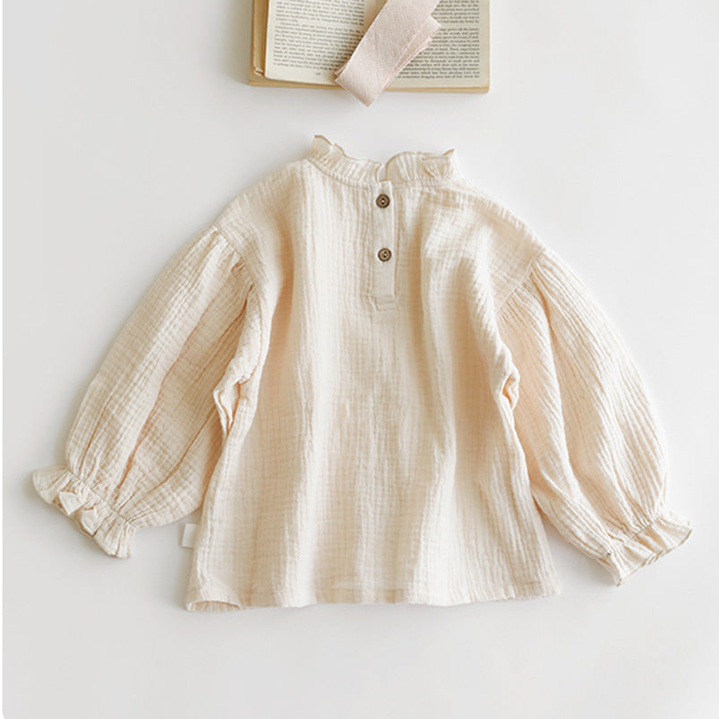 Spring New Children's Japan And South Korea Magnanimous Cotton Crinkle Tops - Cindi Book