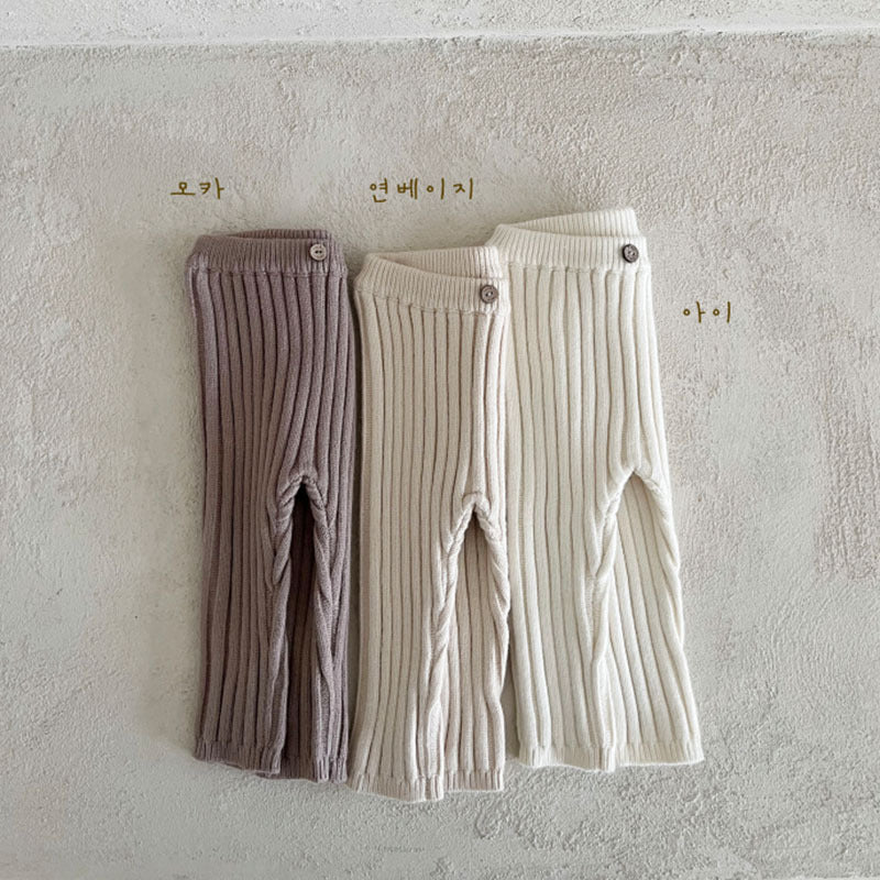 Infant Toddler Home Wearable Sunken Stripe Knitted Leggings - Cindi Book