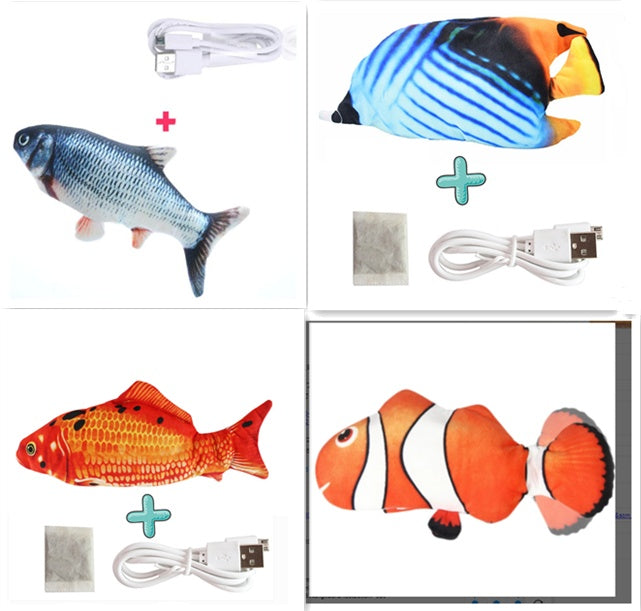 Electric Funny Cat Simulation Fish Beating Usb Jumping Cat Toy - Cindi Book