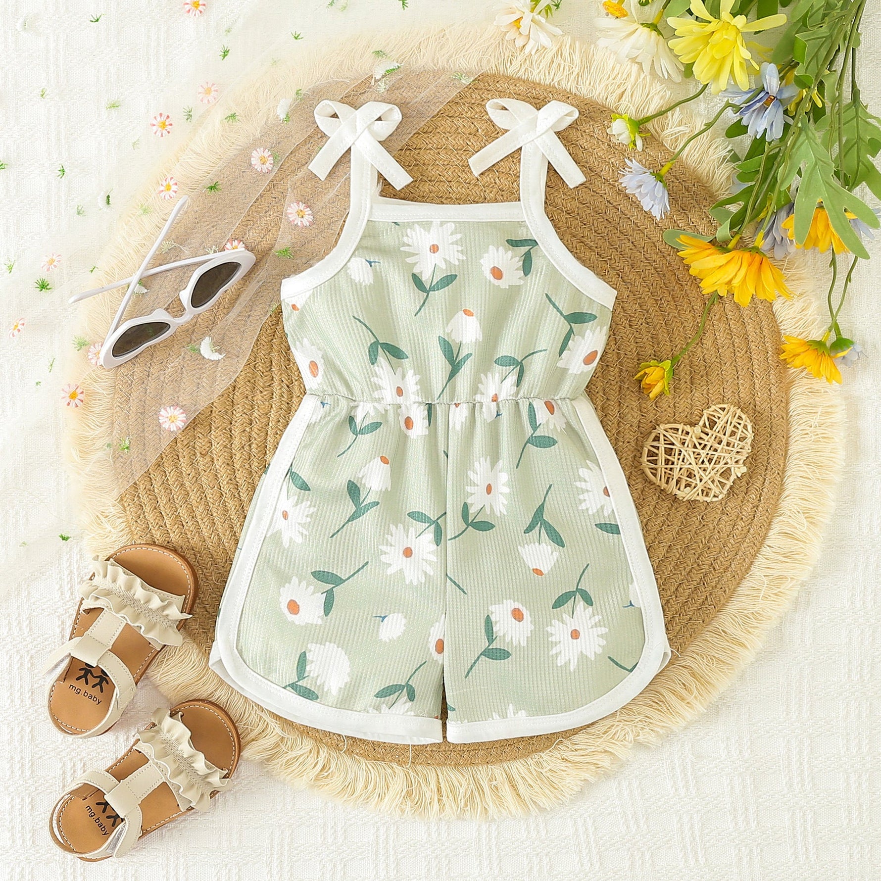 Summer New Girls' Jumpsuit Printed Sling - Cindi Book
