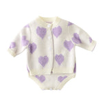Spring Autumn Infant Baby Girls Knit Long Sleeve Loving Heart Coat Rompers - Cindi Book