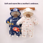 Clothes For Babies Baby Jumpsuits Winter Fleece-lined - Cindi Book