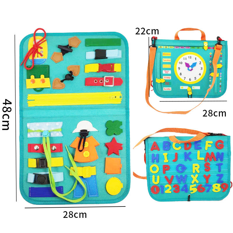 New Busy Book Children's Busy Board Dressing And Buttoning Learning Baby Early Education Preschool Sensory Learning Toy - Cindi Book