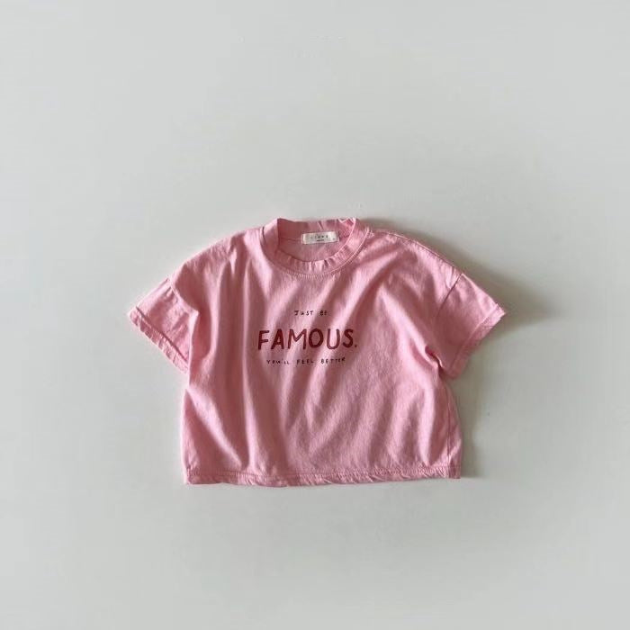 Letter Crew Neck Short Sleeve Simple - Cindi Book