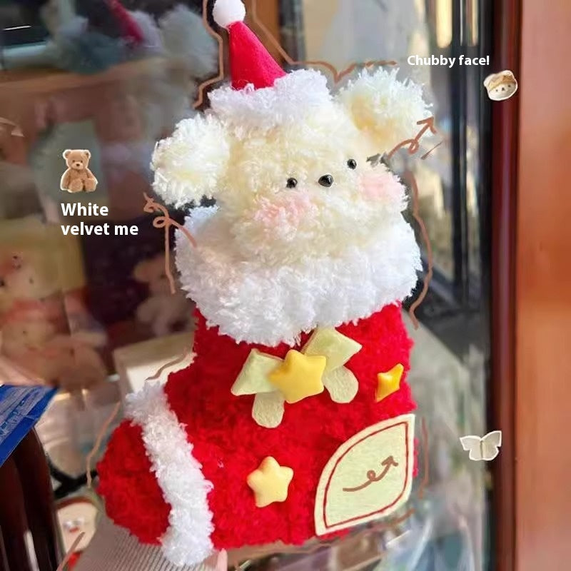 Christmas Tree Coral Fleece Twisted Stick Puppy Gift DIY Material