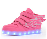Children's shoes led light shoes children's wings light shoes usb charging colorful luminous shoes casual light shoes - Cindi Book