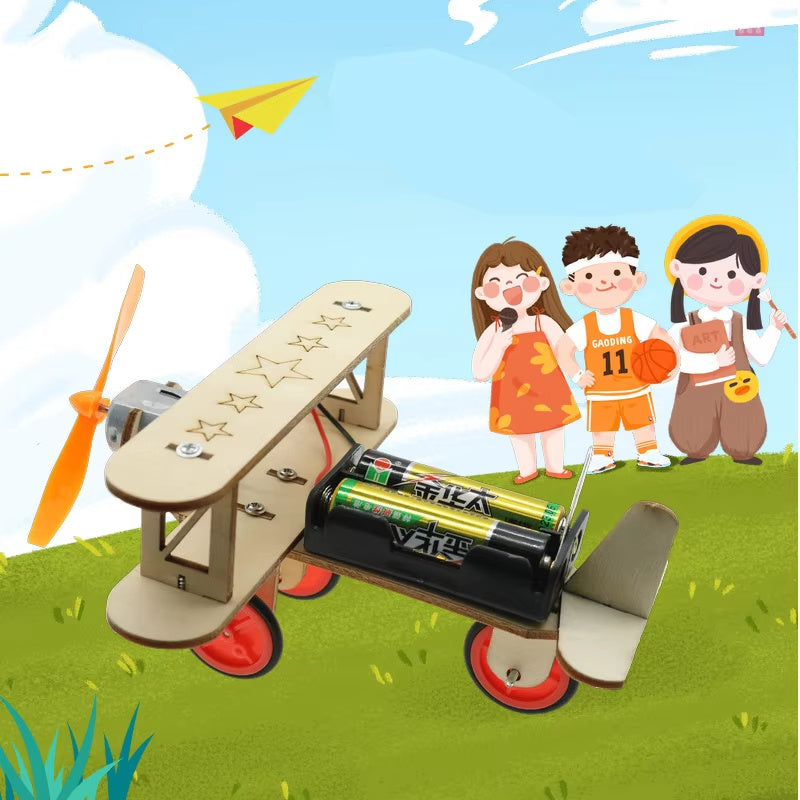 Wooden DIY Airplane Kids Puzzles Helicopter School Projects Experiment Kits Science Toys for Children Education