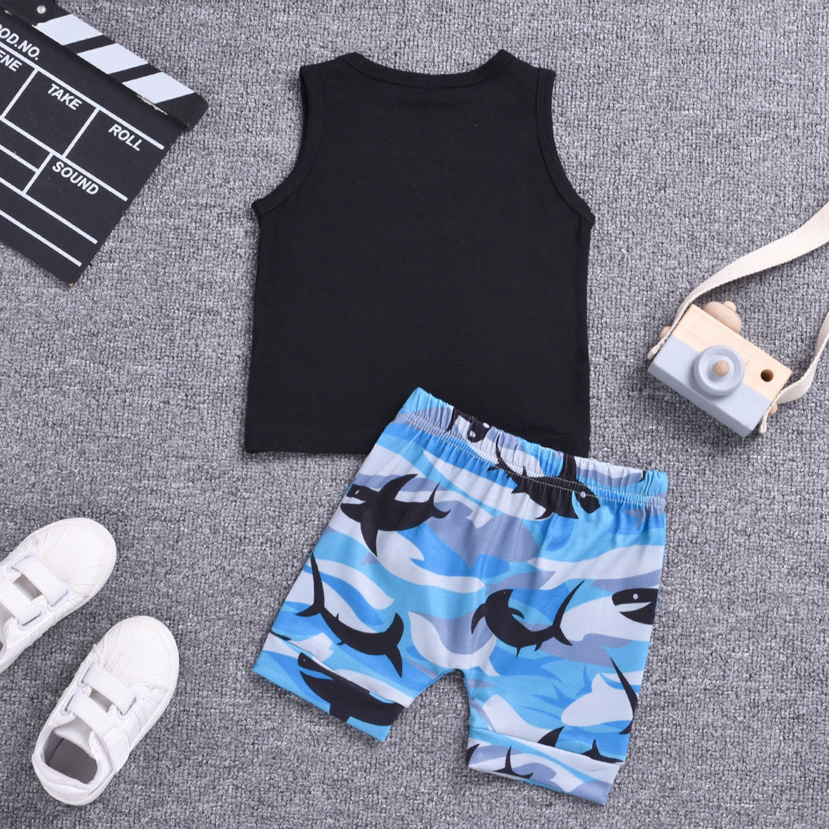 Boys Lapel Shirt Two-Piece Pants