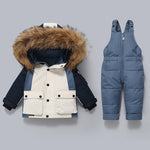 Thickened Down Jacket And Bib Overalls Two-Piece Set For Kids - Cindi Book