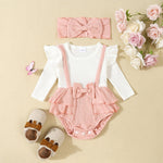 Toddler Flounced Sleeve Shoulder Strap Romper Girls' Spring And Autumn - Cindi Book