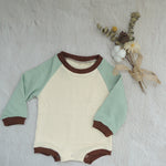 Contrasting Color Raglan Small Sweater Triangle Climbing Jumpsuit - Cindi Book