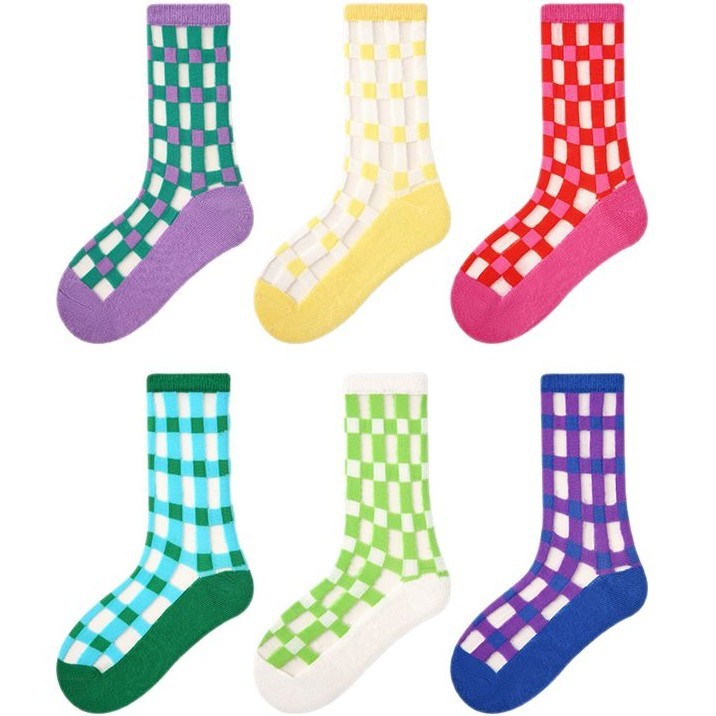Children's Socks Summer Color Matching Plaid Korean Baby - Cindi Book