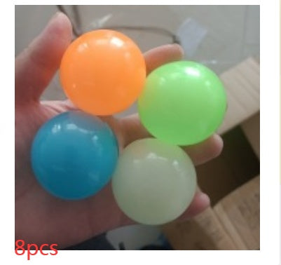 Luminous Sticky Ball Toys Sticky Wall Home Party Games Glow In The Dark Novelty Toys Decompression Squeeze Toy - Cindi Book