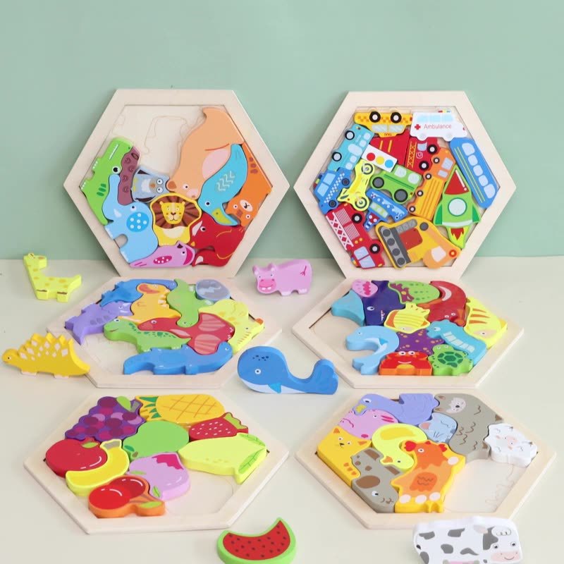 Children's Animal Fruit Creative Three-dimensional Puzzle Puzzle Educational Toys - Cindi Book