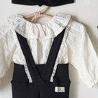 Baby Girl Sweet Lotus Leaf Lapel Princess All-matching Cut Flower Polka Dot Bottoming Shirt - Cindi Book