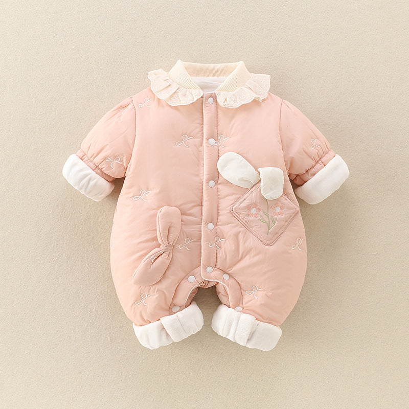 Girls' Baby Cute Jumpsuit Thickened Outer Wear Days Warm In Late Autumn - Cindi Book