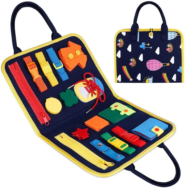 New Busy Book Children's Busy Board Dressing And Buttoning Learning Baby Early Education Preschool Sensory Learning Toy - Cindi Book