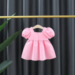 Girl's Square Collar Puff Sleeve Princess Dress - Cindi Book