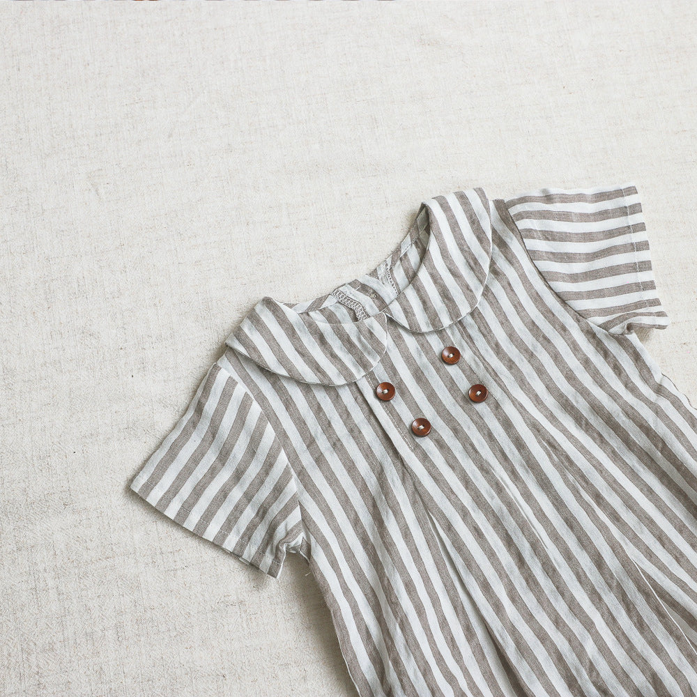 Girls' Short Sleeved Blouse Collar Jumpsuit - Cindi Book