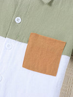 Boys' Summer Cotton And Linen Casual Short-sleeved Shirt And Shorts Suit - Cindi Book