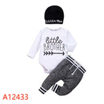 Letter Printing Long-sleeve Jumpsuit Trousers Hat Three-piece Set - Cindi Book