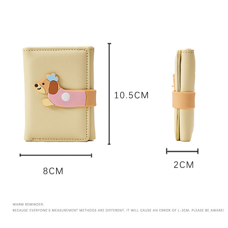 Girl Heart Cartoon Cute Illustration Student Mini Short Wallet - Cindi Book