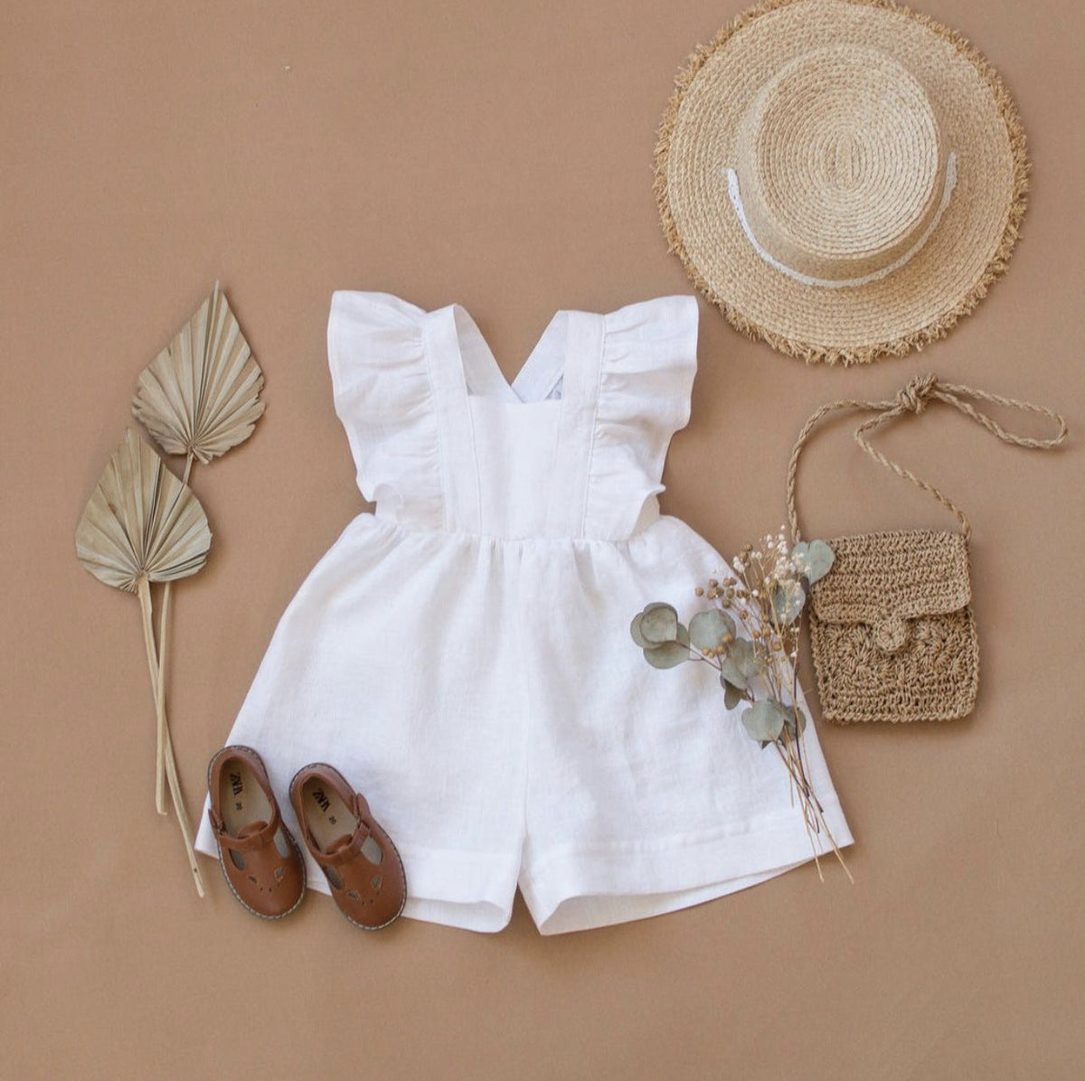 Children's Clothing Infant Cotton And Linen One-piece Shorts Strap - Cindi Book