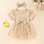 Girls' Multi-color Mesh Flounced Sleeve Short Sleeved Kazakhstan Skirt - Cindi Book