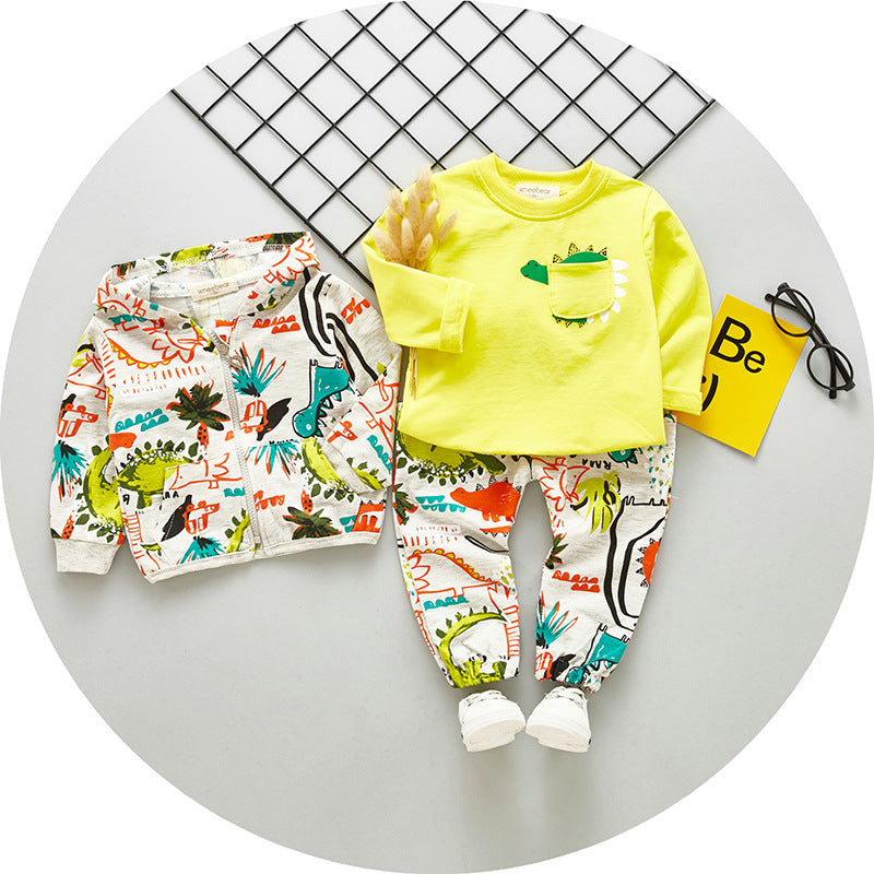 Korean Style Spring New Baby Children's Suit Children's Three-piece Suit - Cindi Book