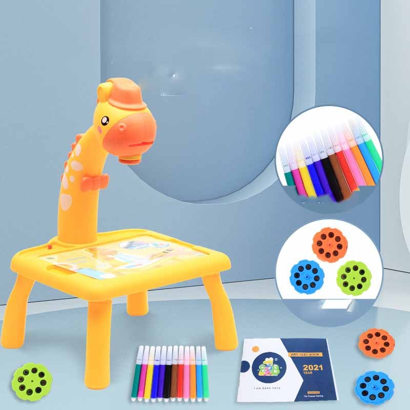 Cartoon Giraffe Projection Painting Study Desk - Cindi Book