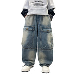 Simple And Versatile Boys' Pants Loose Cargo Jeans - Cindi Book