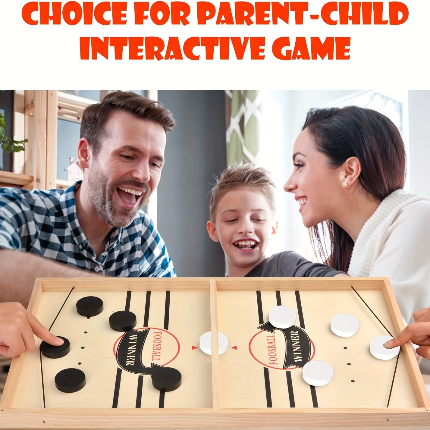 Fast Sling Puck Game,wooden Hockey Game,super Foosball Table,desktop Battle Parent-Kids Interaction Winner Slingshot Game,adults and Kids Family Game