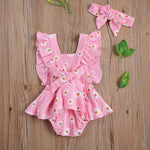 Strap Four-color Chrysanthemum One-piece Romper Dress Triangle Romper Headband - Cindi Book