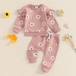 European And American Little Daisy Printing Long Sleeve Trousers Suit - Cindi Book
