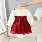 Baby Jumpsuit Bow Baby Long-sleeved Triangle Romper Romper - Cindi Book